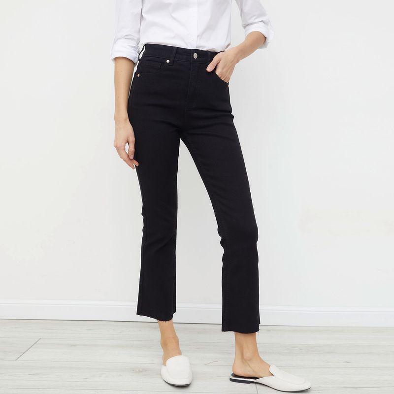 BASEMENT - Basement Jeans Flare Tiro Alto Mujer