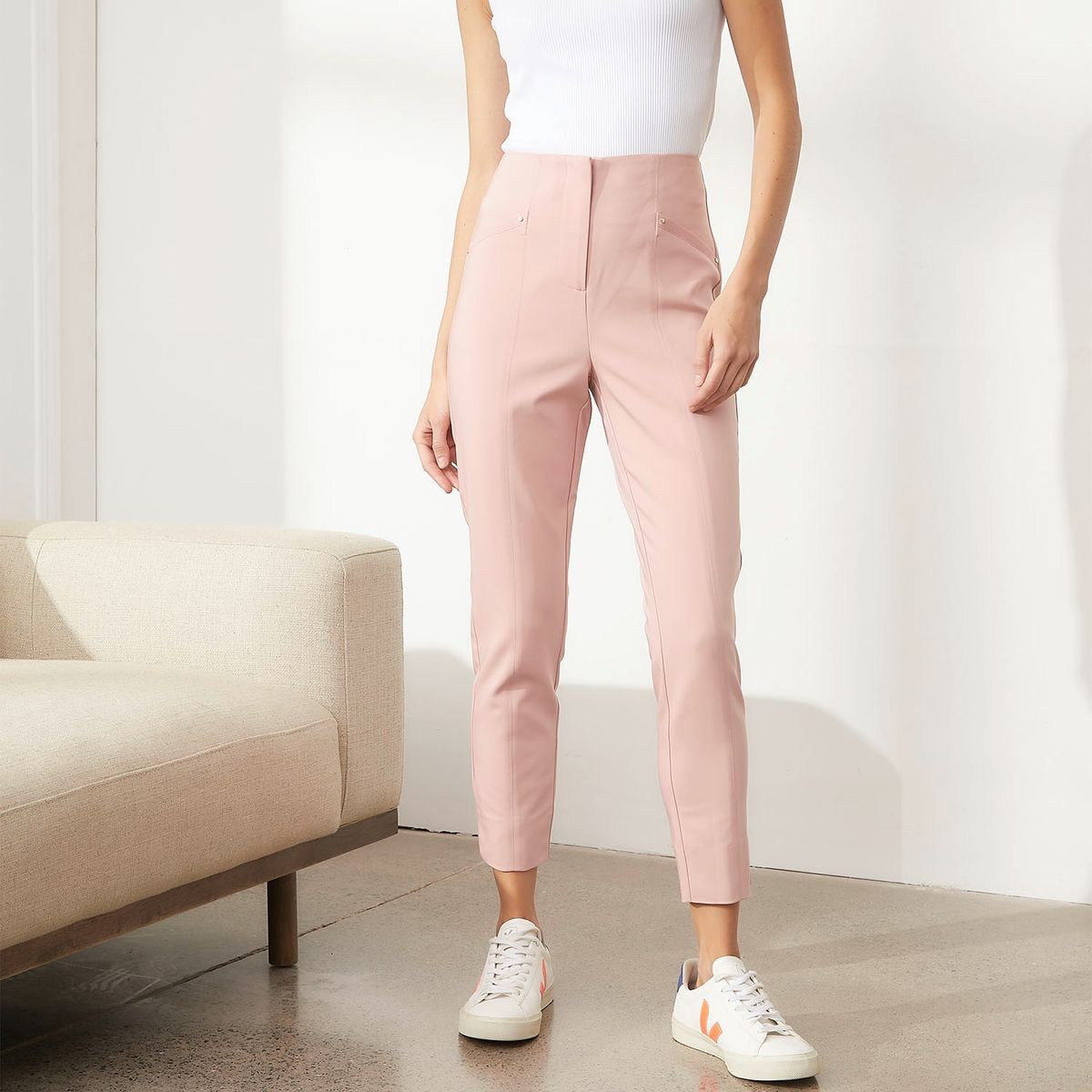 BASEMENT - Pantalón Basement Slim Fit Medio Algodón Mujer