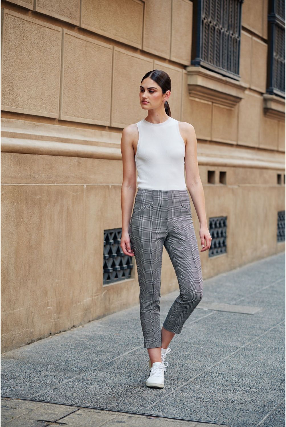 BASEMENT - Pantalón Slim Tiro Alto Mujer Basement