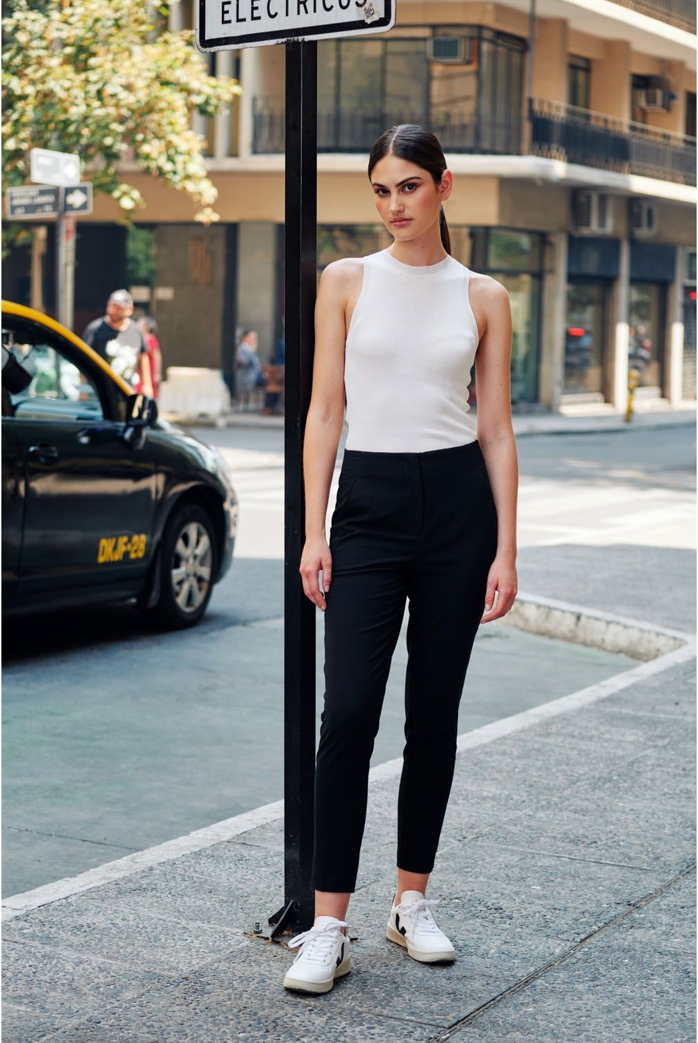 BASEMENT - Pantalón Skinny Sastrero Tiro Alto Mujer Basement