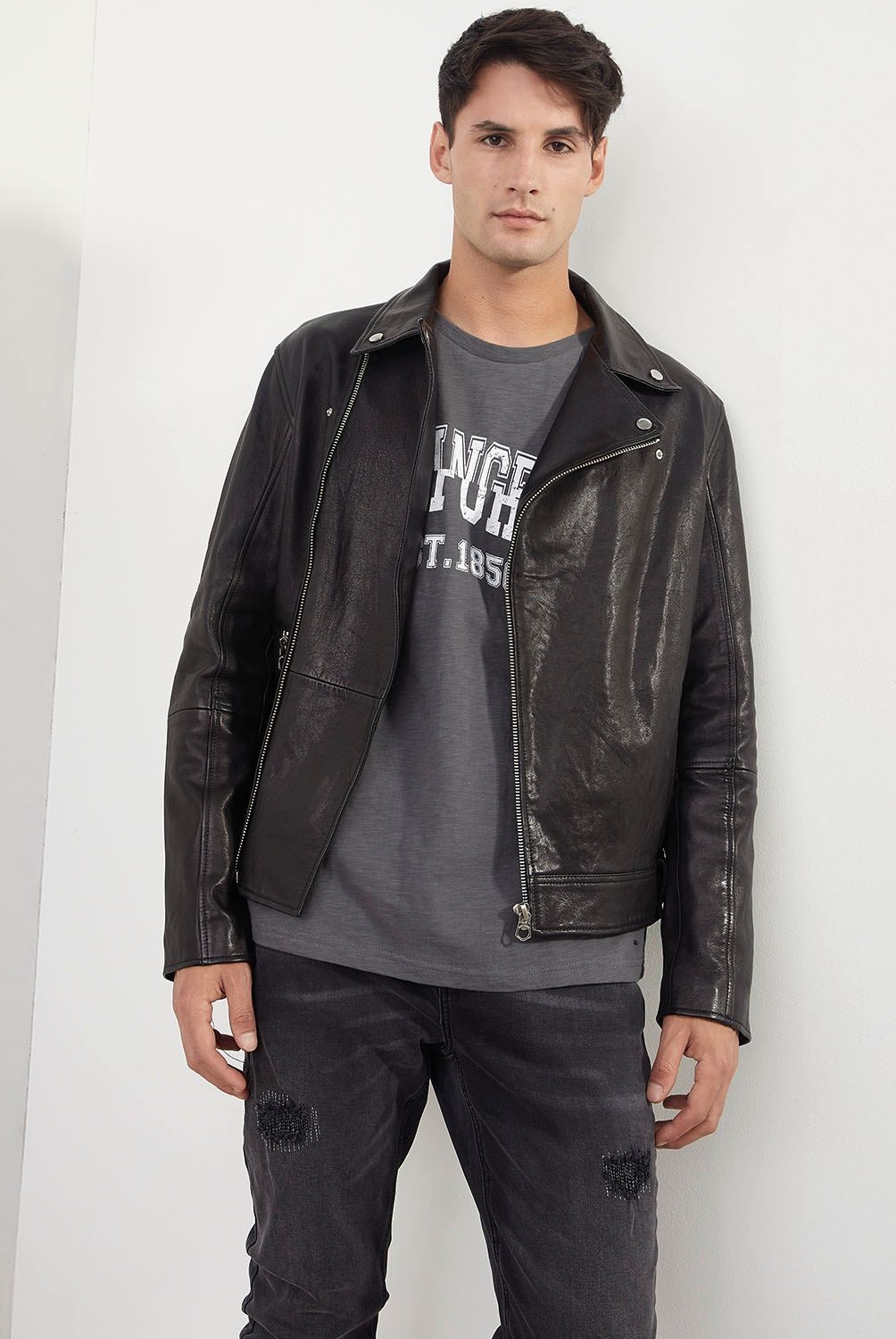 BASEMENT - Basement Chaqueta Cuero Hombre