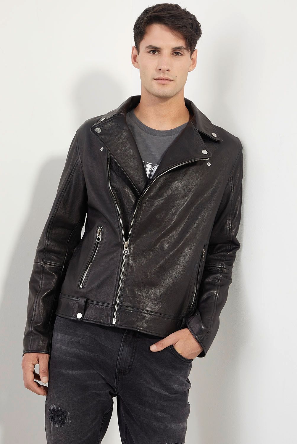 BASEMENT - Basement Chaqueta Cuero Hombre