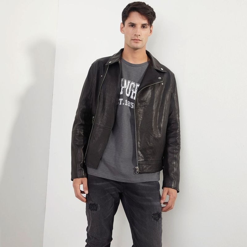 BASEMENT - Basement Chaqueta Cuero Hombre