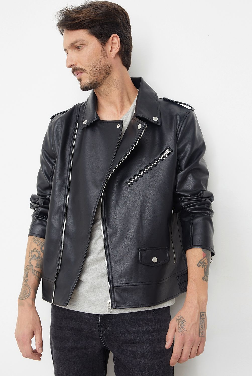 BASEMENT - Chaqueta Biker Zero Cuero Hombre Basement