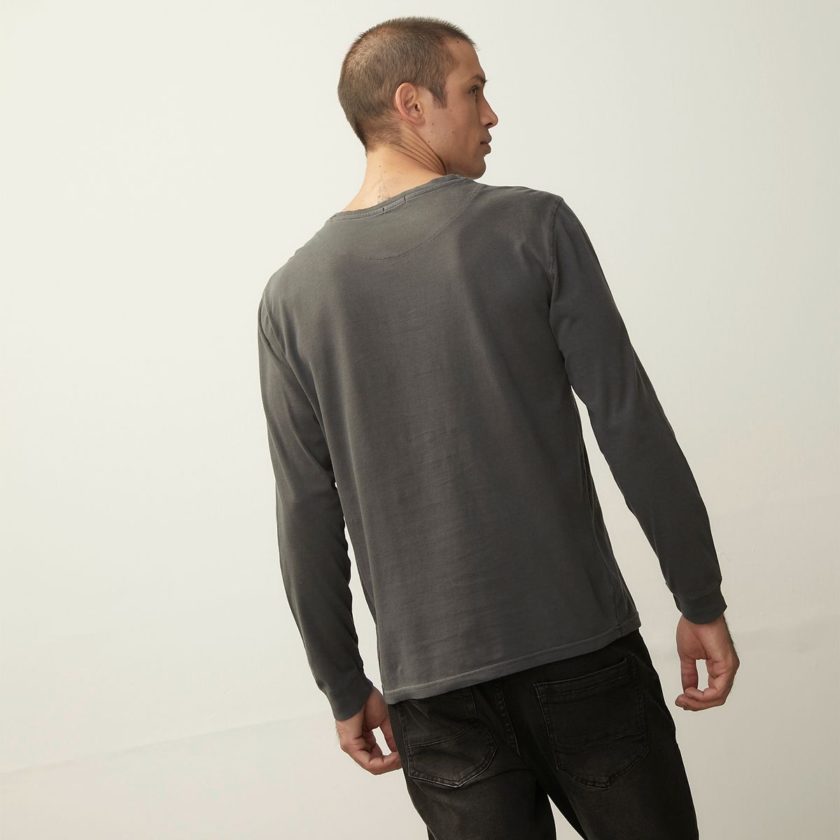 BASEMENT - Polera Manga Larga Algodón Organico Hombre Basement