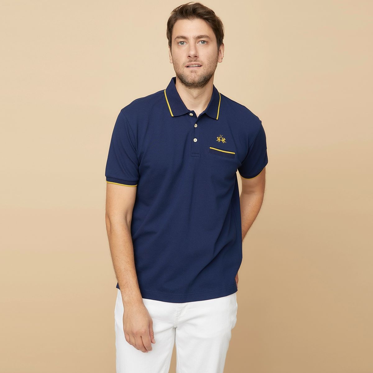 LA MARTINA - Polera Piqué Manga Corta Algodón Premium Hombre La Martina