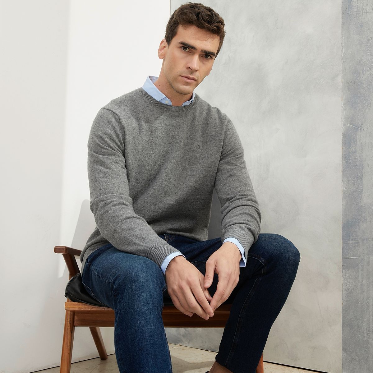 WOLF&HANK - Sweater Chaleco 100% Lana Merino Hombre Wolf&Hank