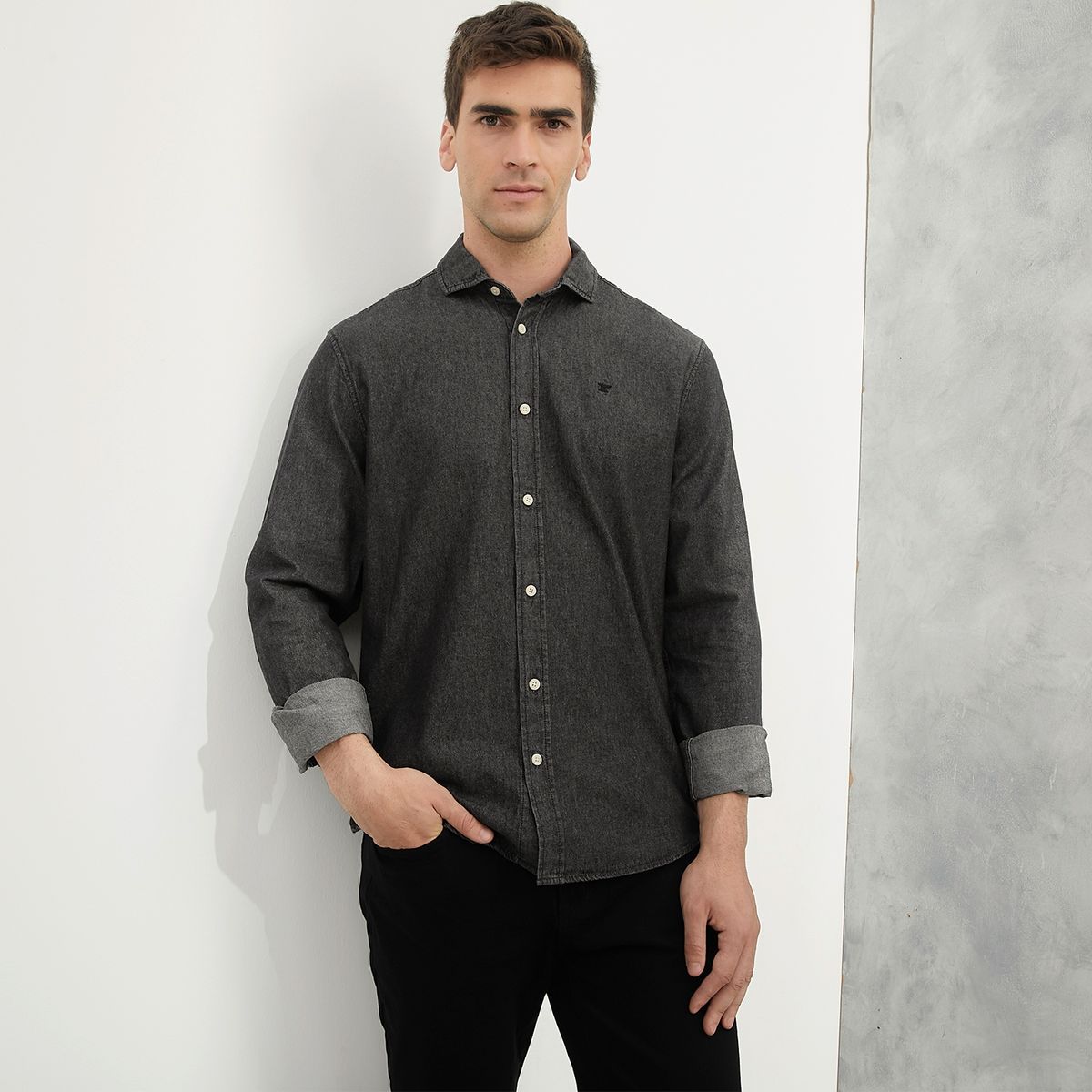 WOLF&HANK - Camisa Manga Larga 100% Algodón Hombre Wolf&Hank