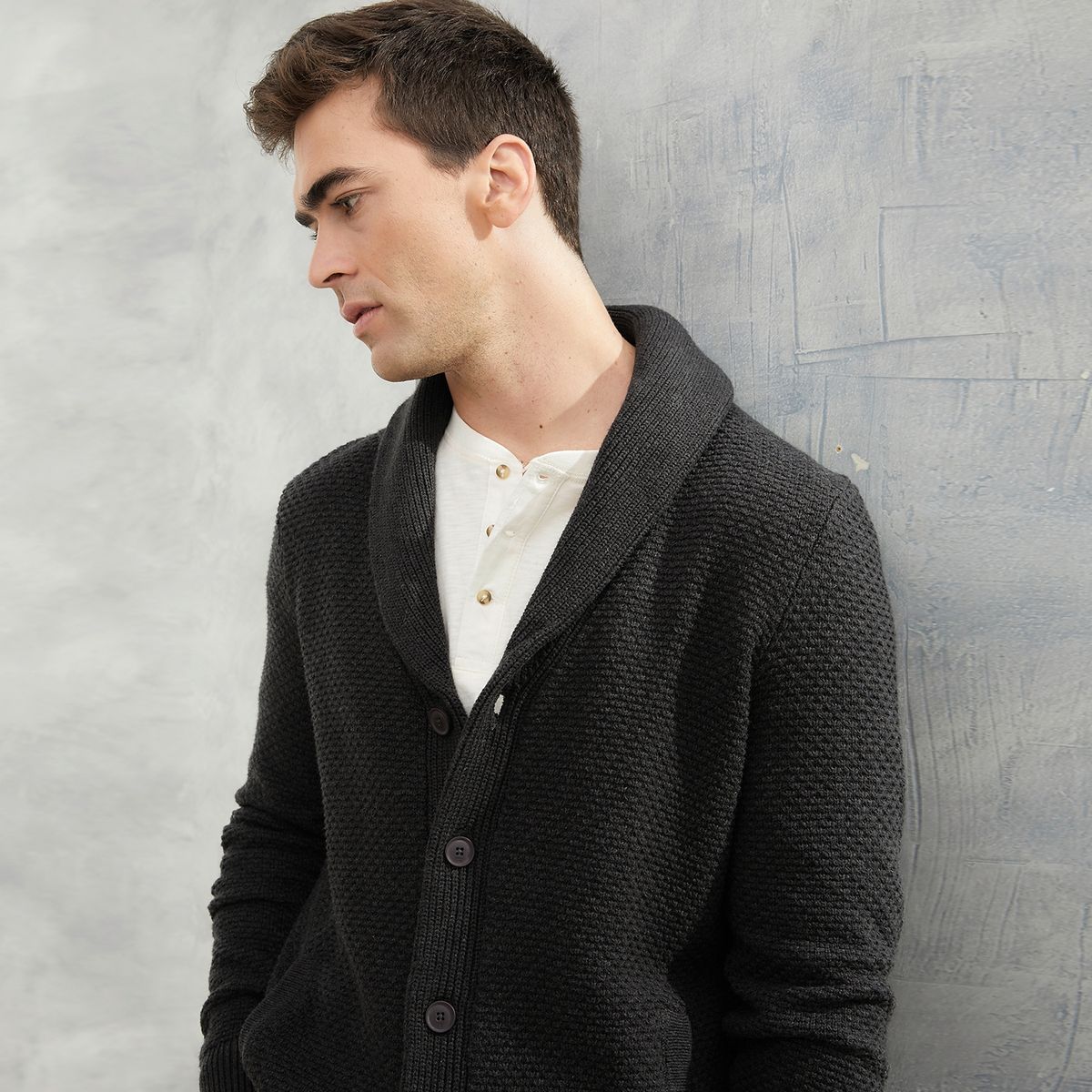 WOLF&HANK - Cardigan 100% Algodón Extrafino Hombre Wolf&Hank