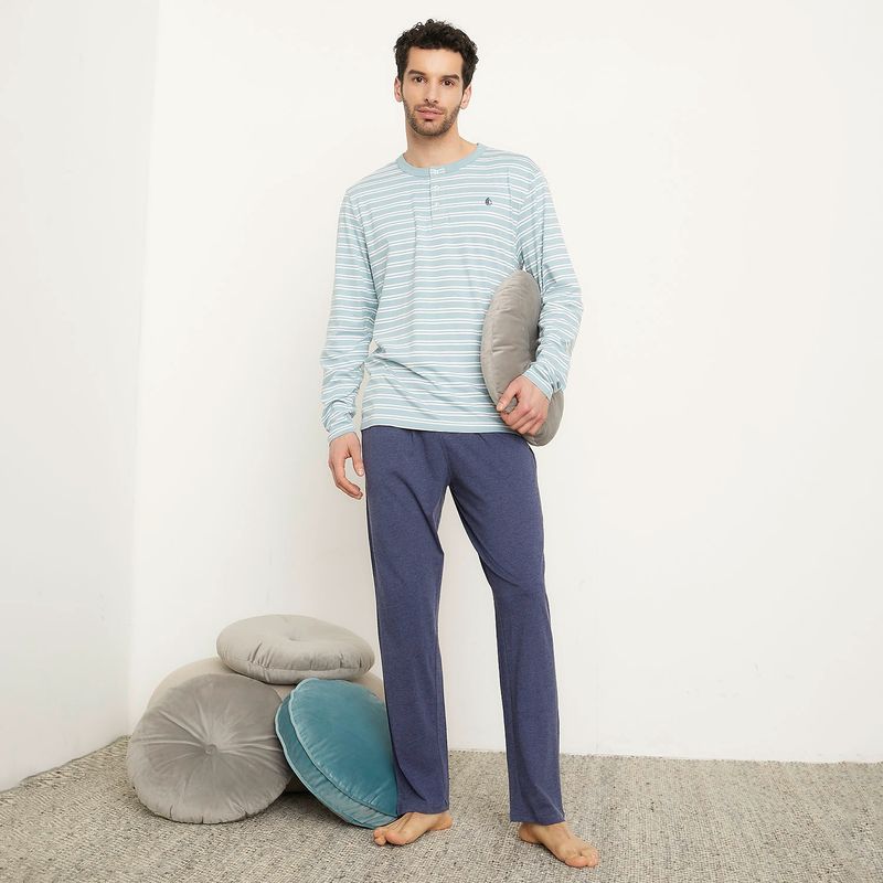 NEWPORT - Pijama Largo Algodón Hombre Newport