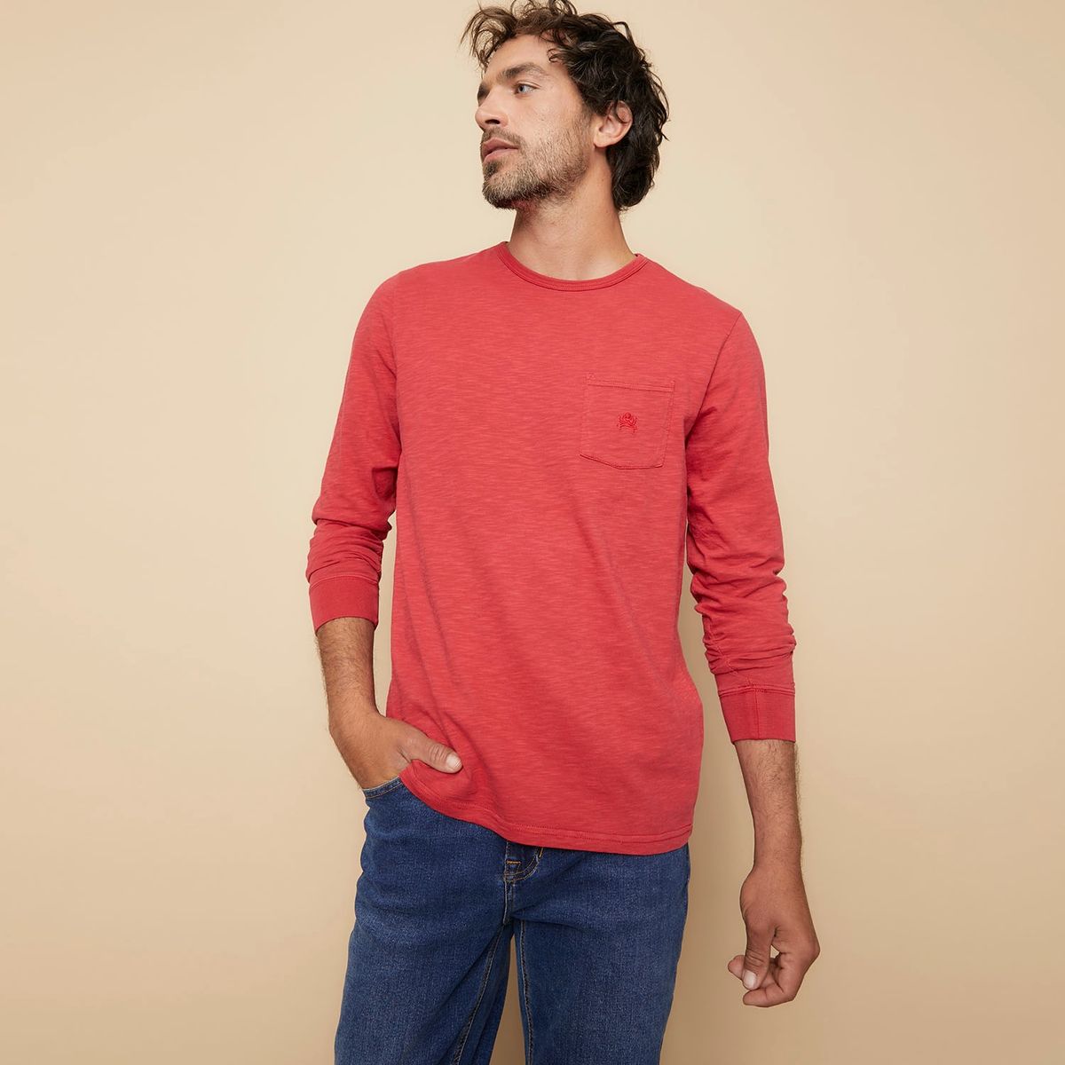 CASCAIS - Cascais Polera Manga Larga Slub Hombre