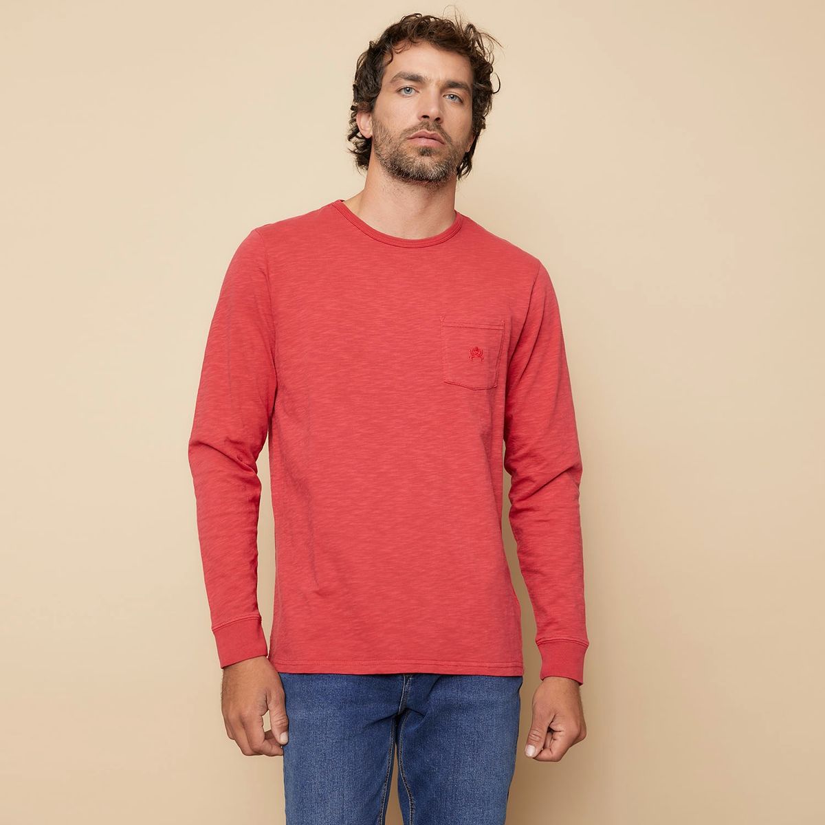 CASCAIS - Cascais Polera Manga Larga Slub Hombre