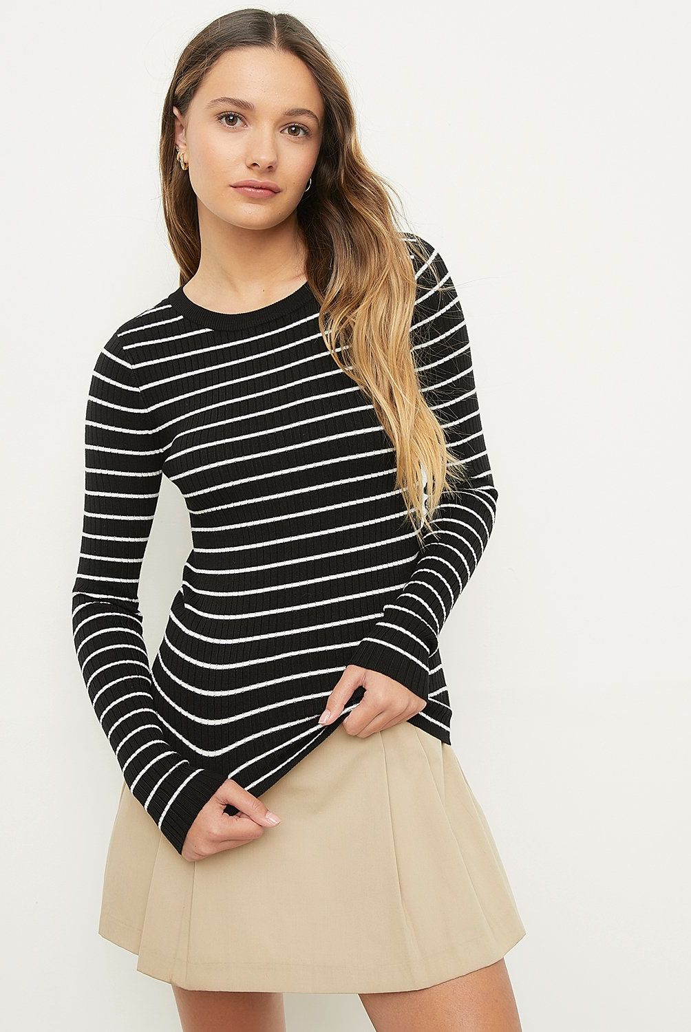 SYBILLA - Sweater Sybilla Acanalado Mujer Manga Larga Casual