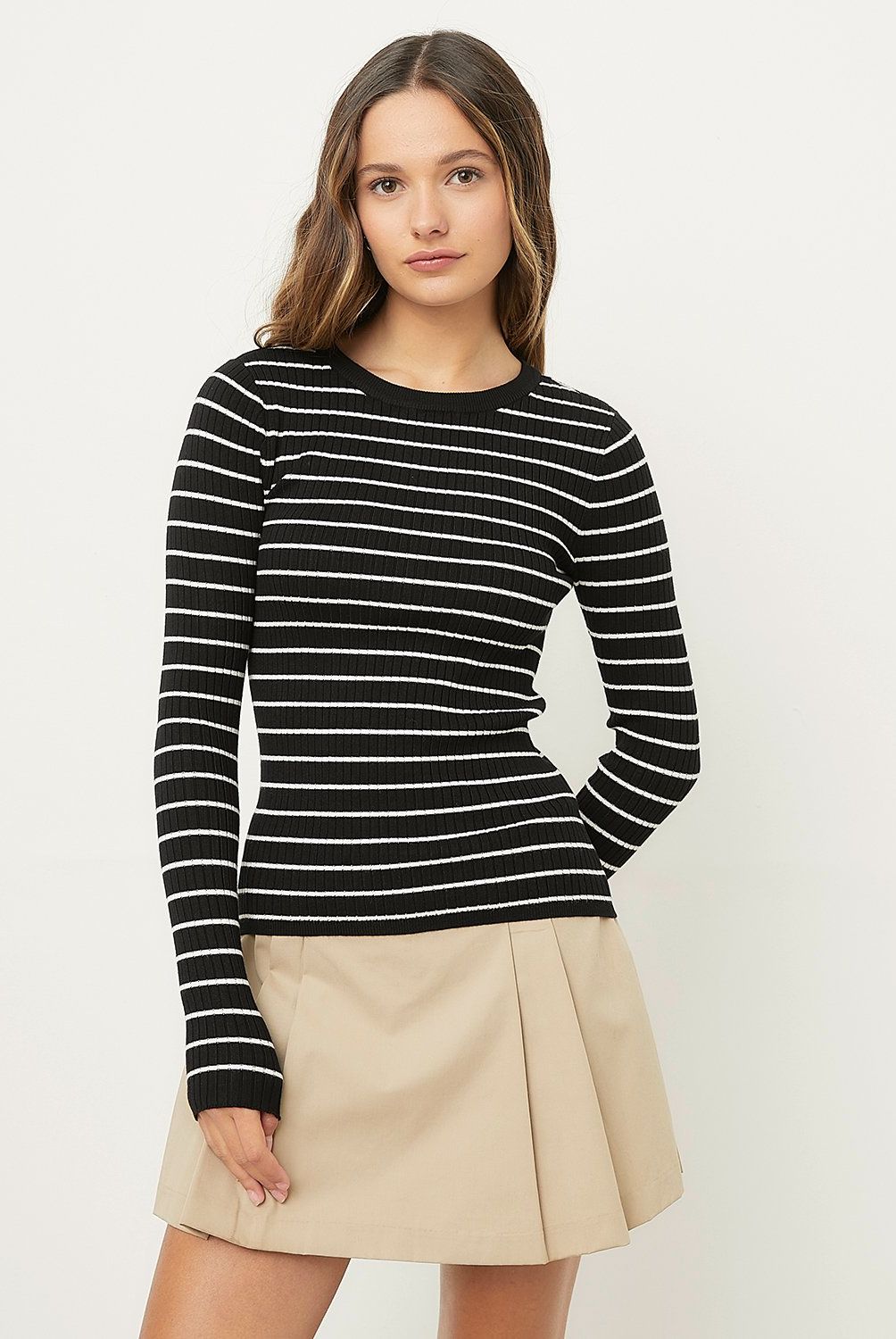 SYBILLA - Sweater Sybilla Acanalado Mujer Manga Larga Casual
