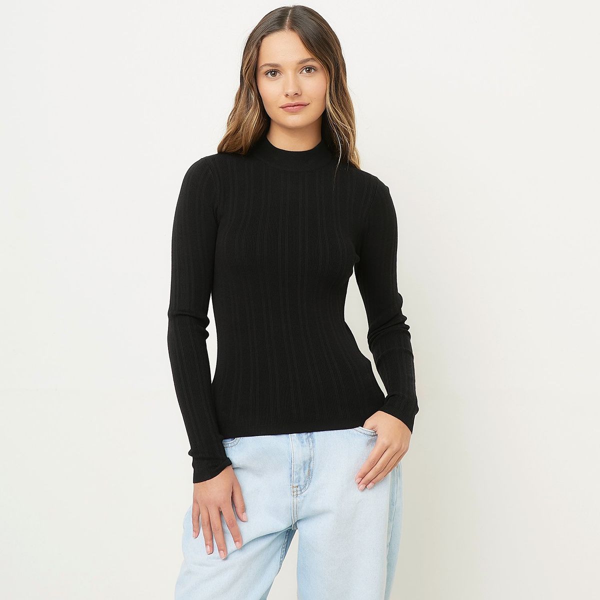 SYBILLA - Sweater Manga Larga Cuello Alto Mujer Sybilla