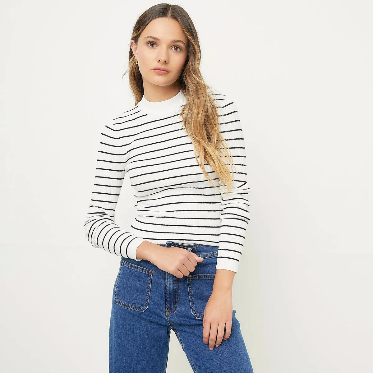 SYBILLA - Suéter Acanalado Sybilla Mujer Manga Larga Cuello Alto