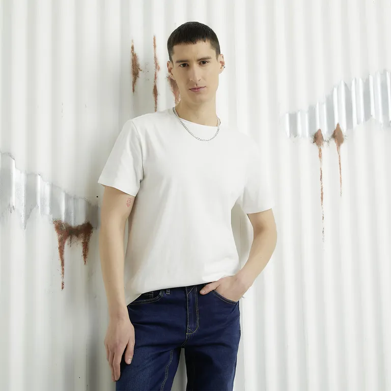 Polera Manga Corta Algodón Hombre Estilo Casual