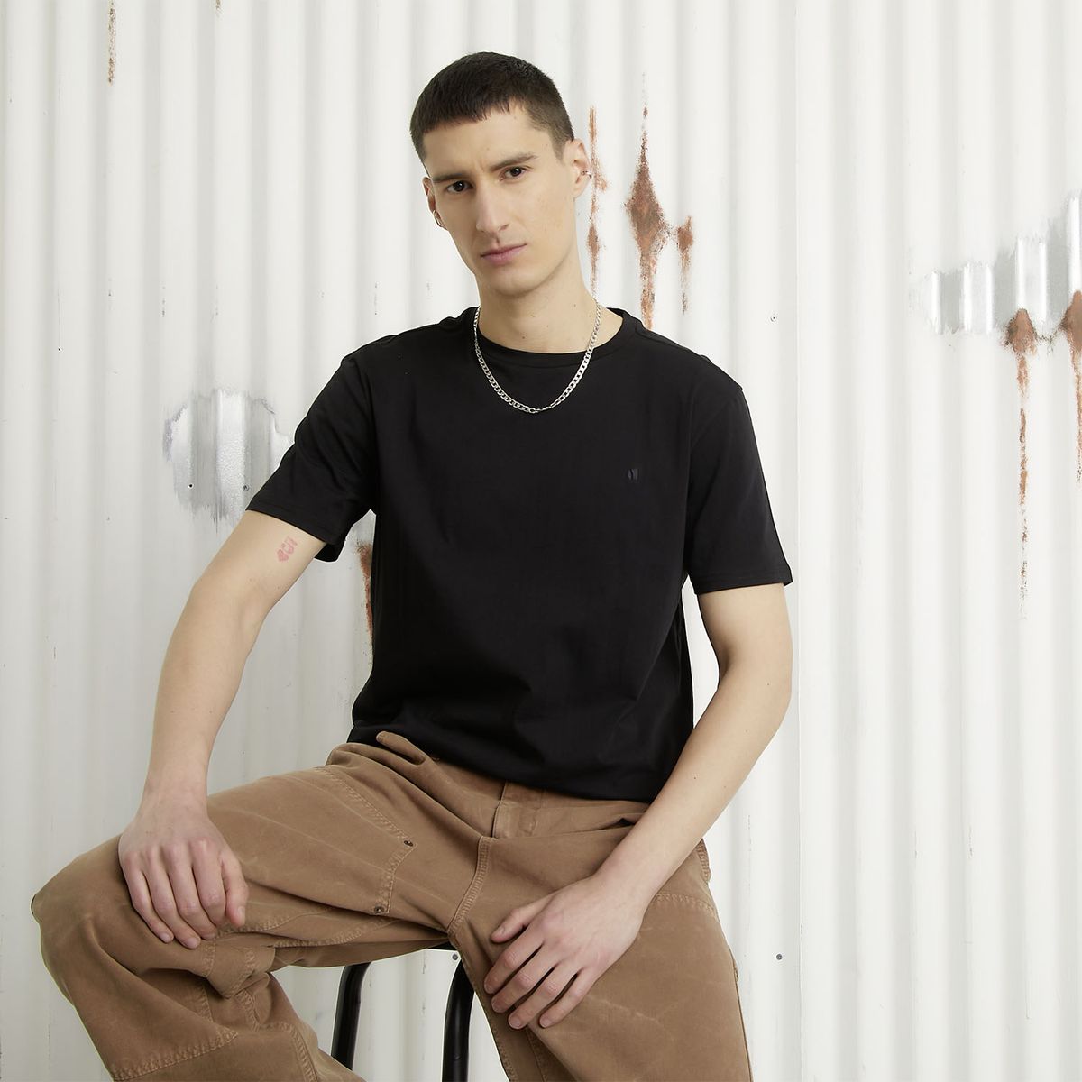 AMERICANINO - Polera Americanino Manga Corta Algodón Hombre Estilo Casual