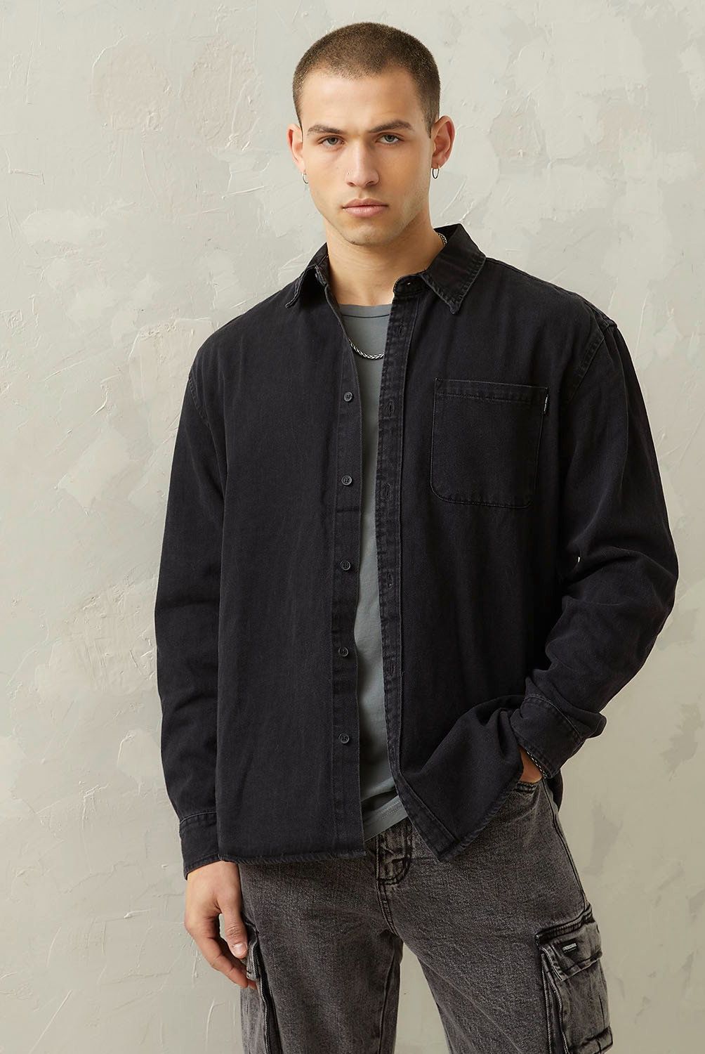 AMERICANINO - Camisa Denim Manga Larga Hombre Americanino