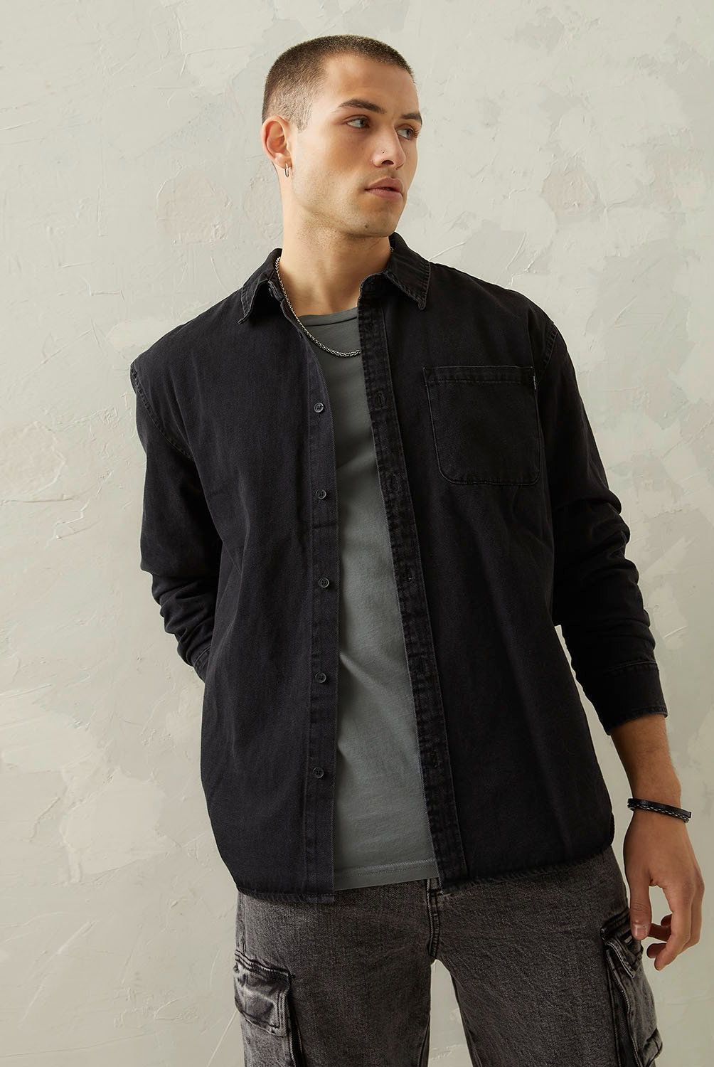 AMERICANINO - Camisa Manga Larga Denim Hombre Americanino