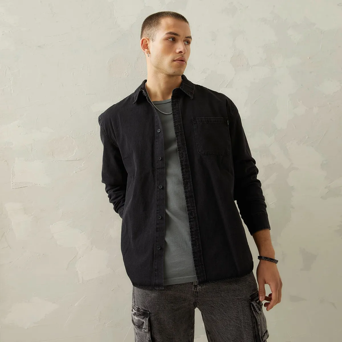 AMERICANINO - Camisa Denim Manga Larga Hombre Americanino