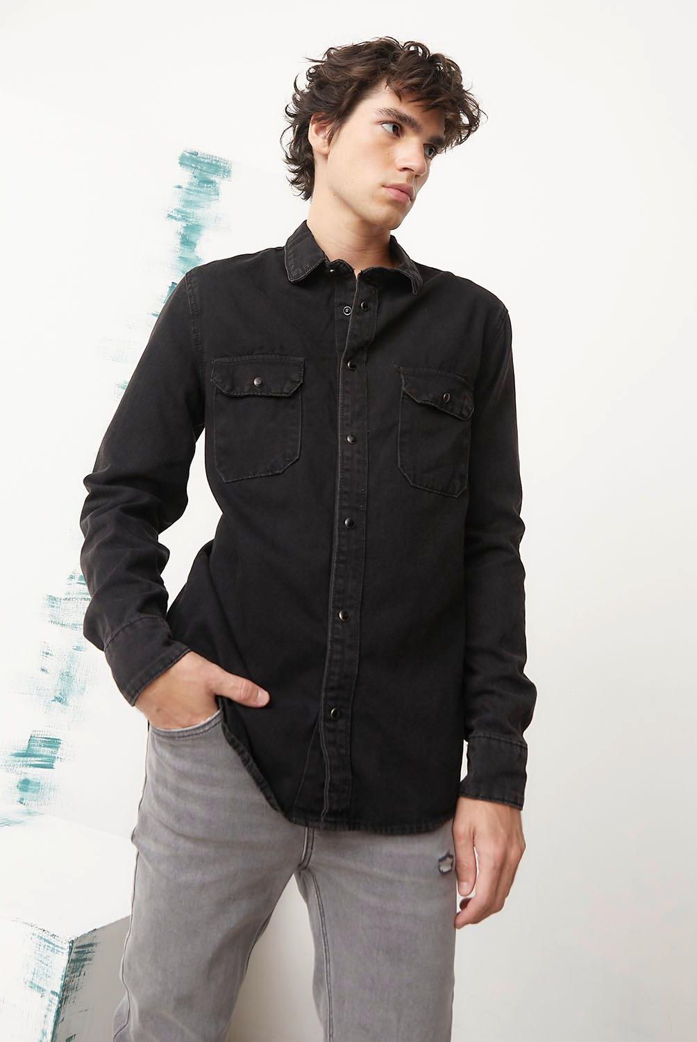AMERICANINO - Camisa Manga Larga Denim Hombre Americanino