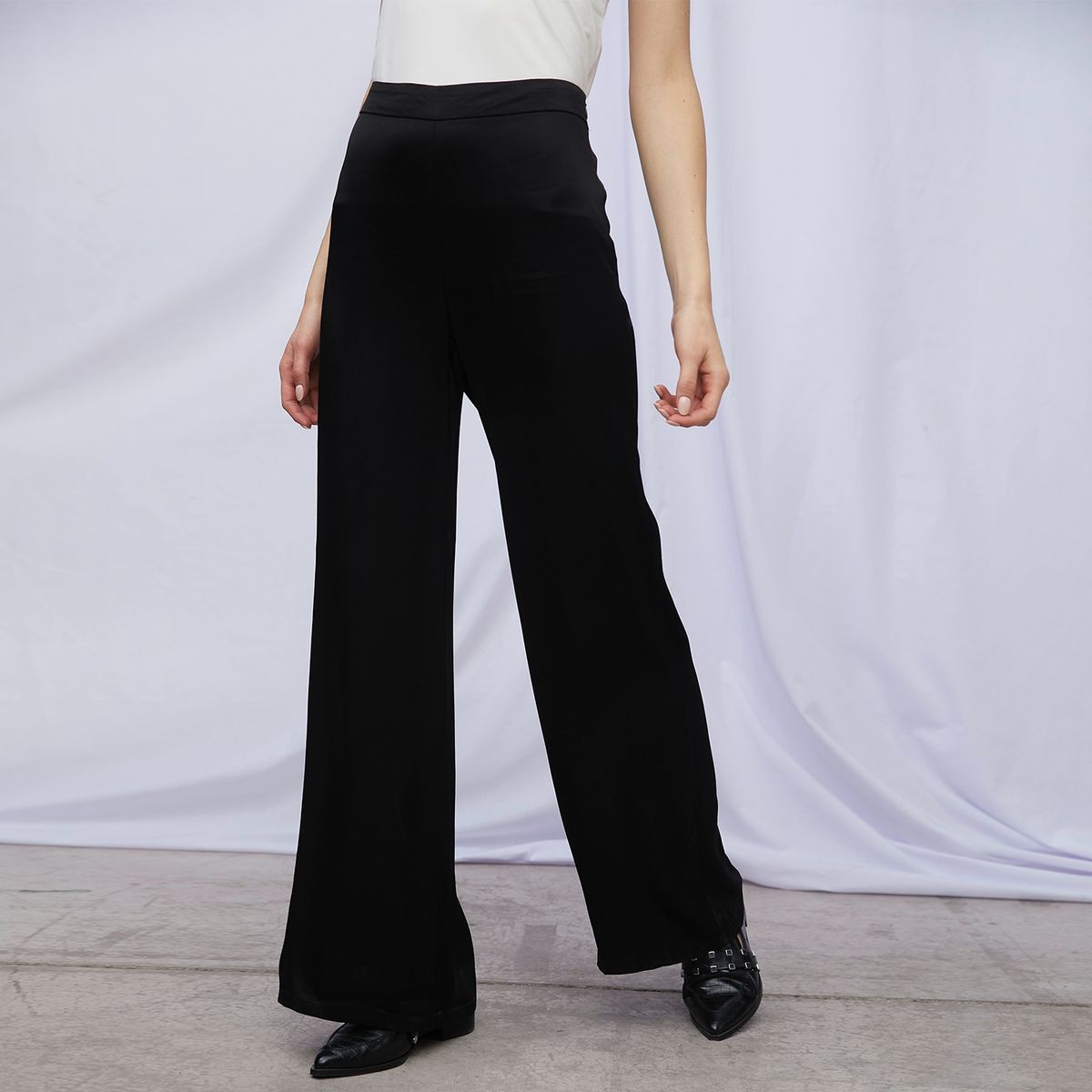 BASEMENT - Basement Pantalón Palazzo Tiro Alto Mujer