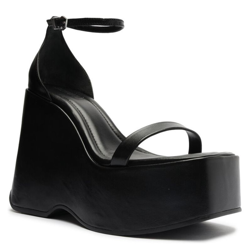 SCHUTZ - Sandalia Cuero Mujer Negro Schutz