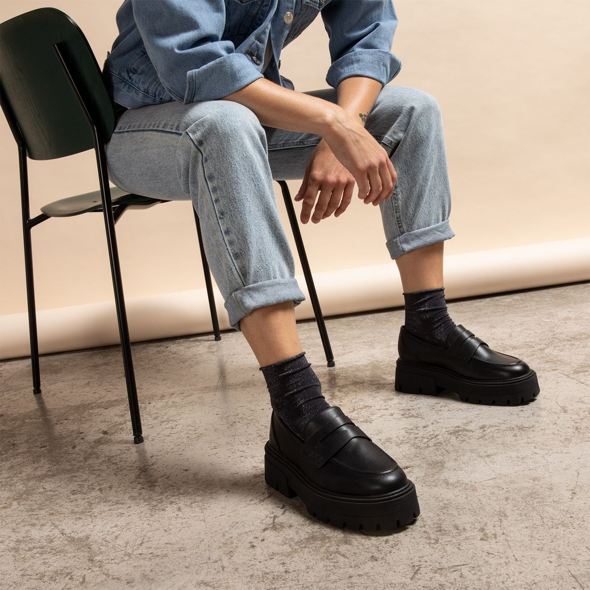 SYBILLA - Mocasín Mujer Negro Sybilla