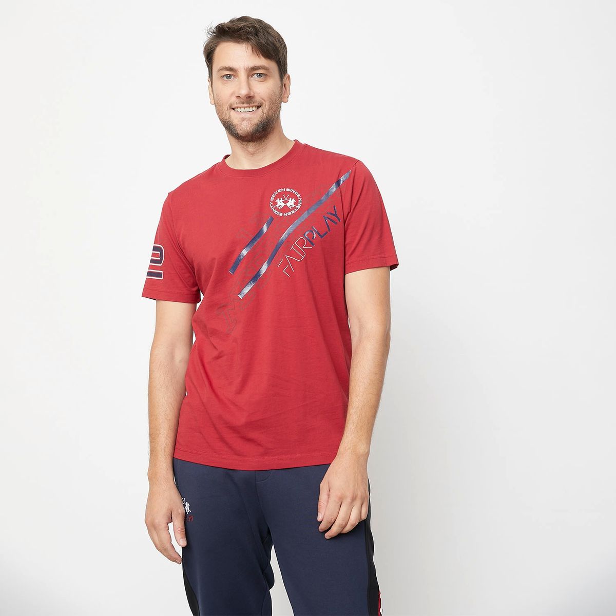 LA MARTINA - Polera Manga Corta Cuello Redondo Algodón Premium Hombre La Martina