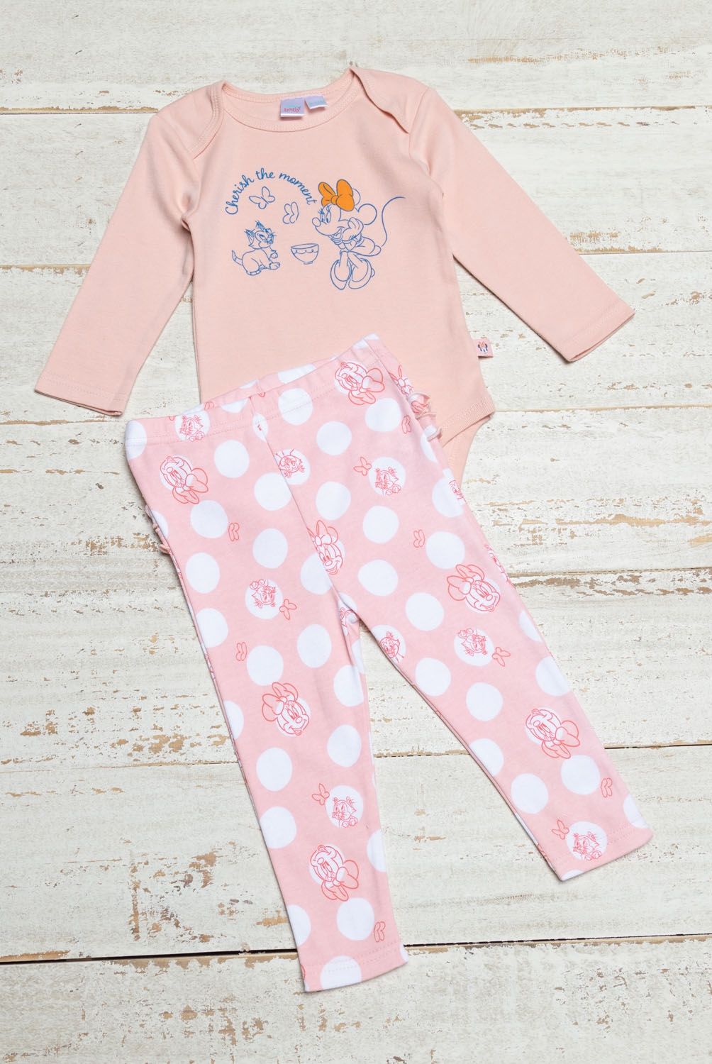 MINNIE - Minnie Conjunto Body Más Patitas Bebé 2 Piezas Algodón Bebé Niña