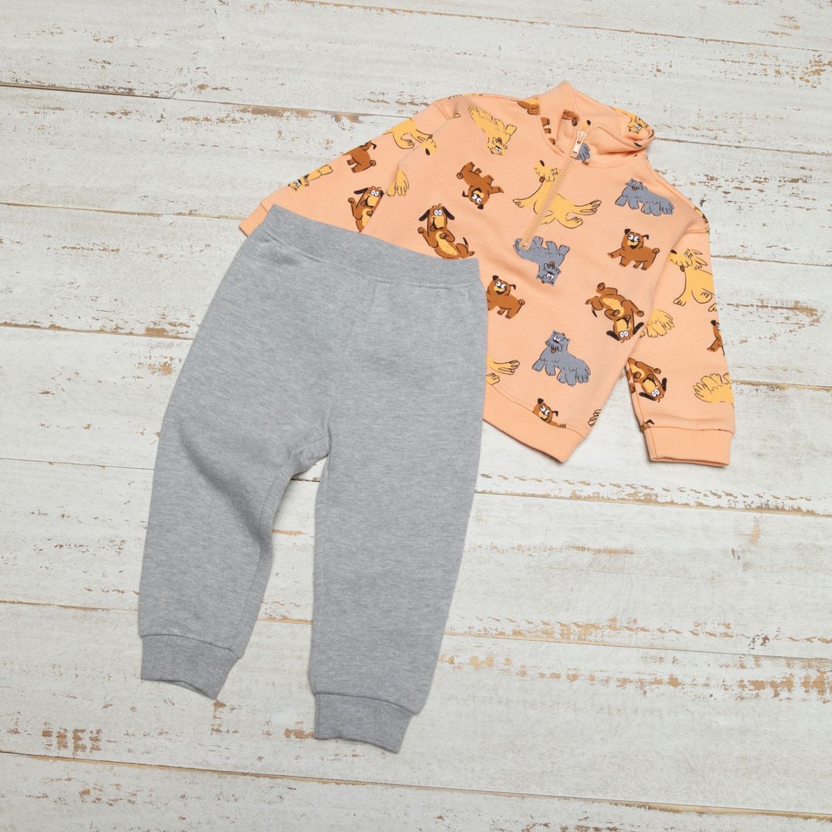 YAMP - Yamp Conjunto Poleron Más Pantalón Bebé Niño 2 Piezas Algodón Afranelado