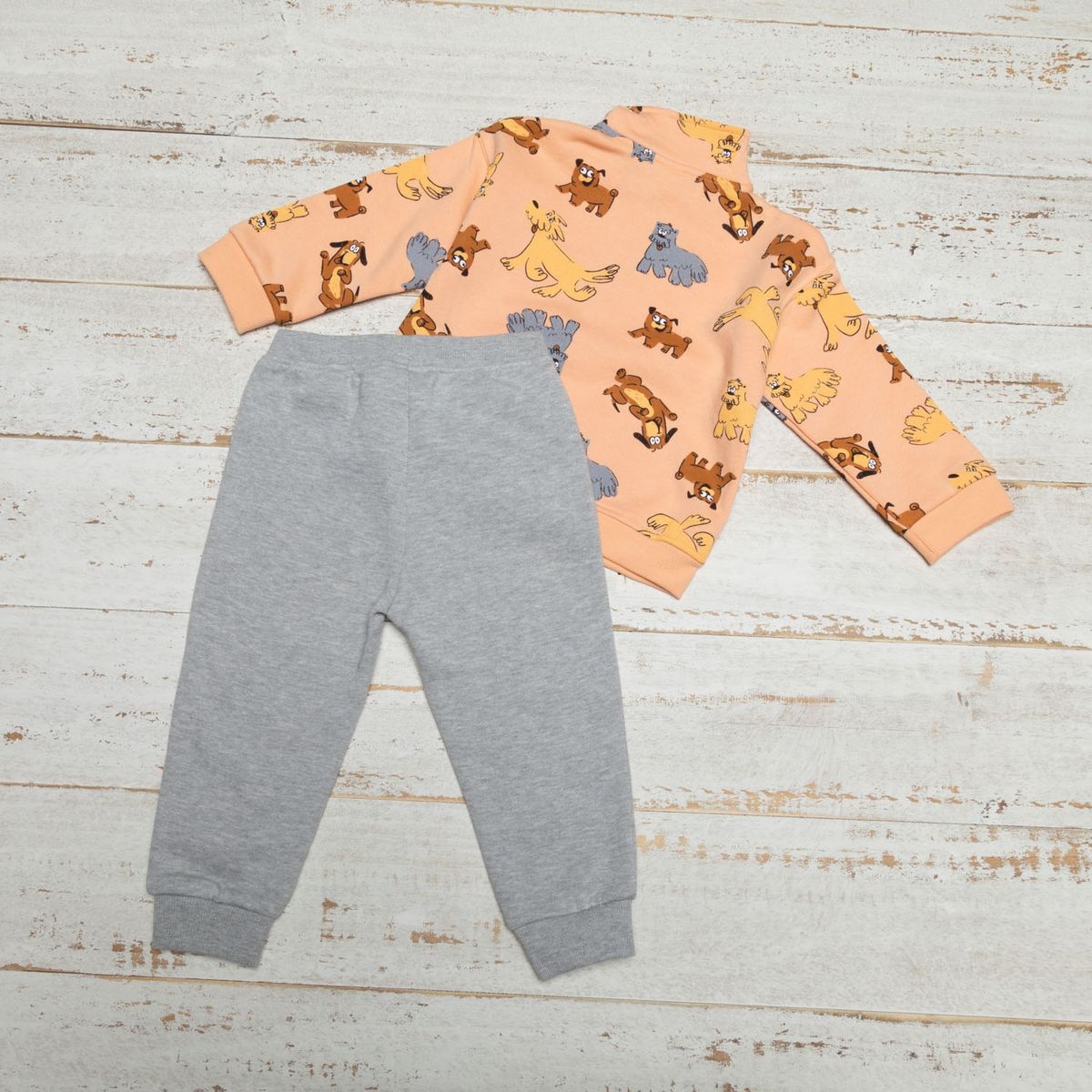 YAMP - Yamp Conjunto Poleron Más Pantalón Bebé Niño 2 Piezas Algodón Afranelado