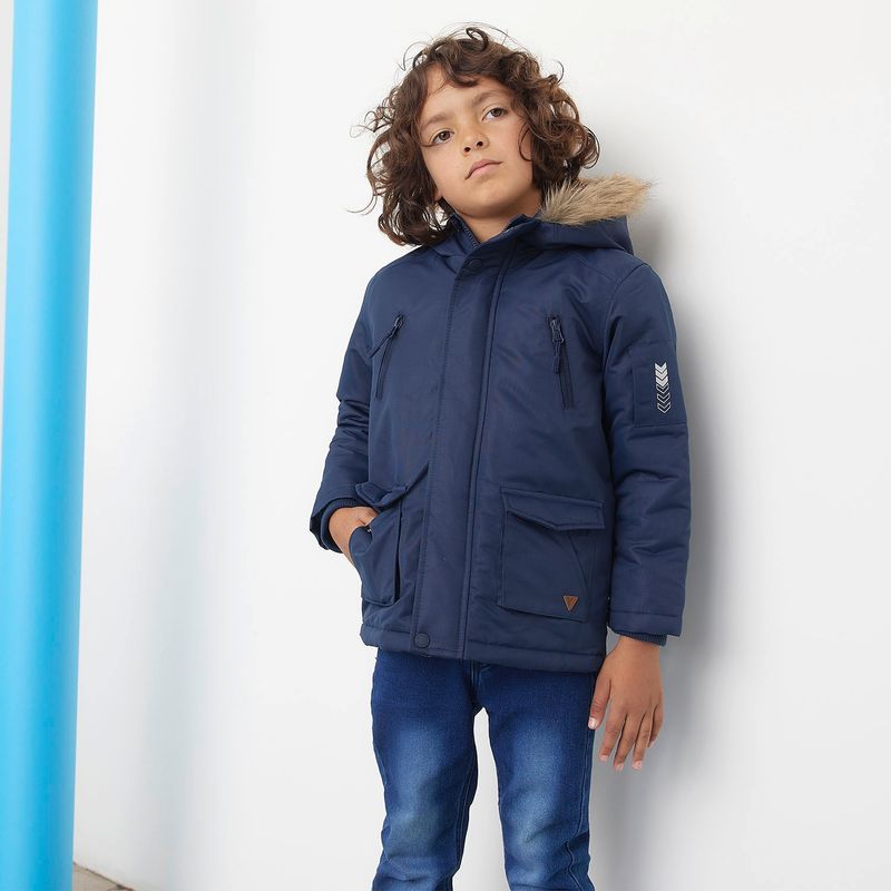 YAMP - Parka Niño Largo Con Capucha Yamp