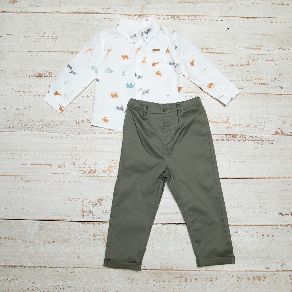 YAMP - Yamp Conjunto Camisa Más Pantalon Bebé Niño 2 Piezas Algodón
