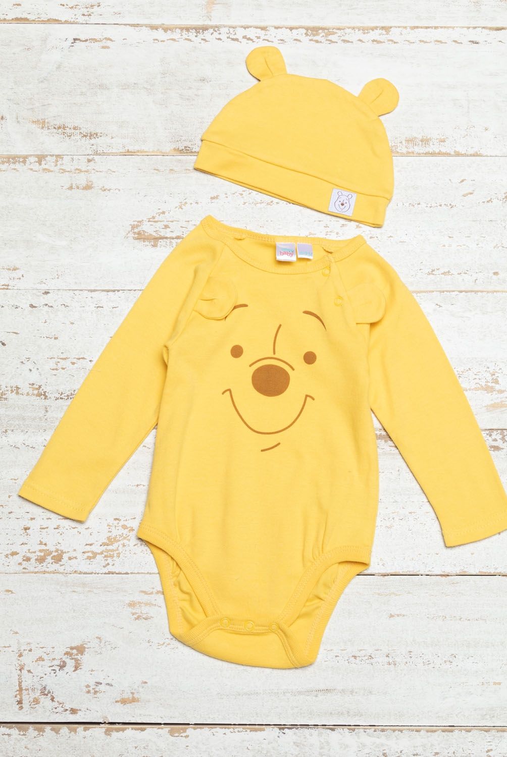 WINNIE THE POOH - Winnie The Pooh Body Más Gorro Bebé 2 Piezas Algodón Bebé Niño