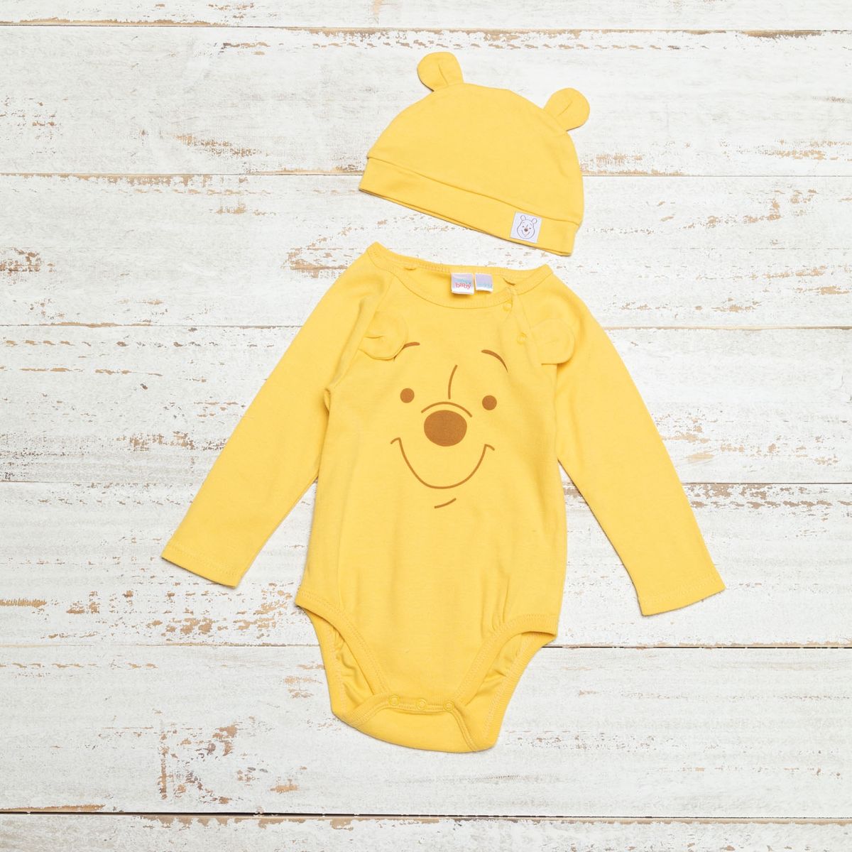 WINNIE THE POOH - Winnie The Pooh Body Más Gorro Bebé 2 Piezas Algodón Bebé Niño