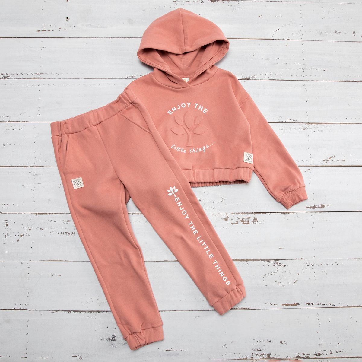 YAMP - Yamp Conjunto Polerón + Pantalón de Buzo Niña 2 Piezas Más Sustentable Algodón Orgánico