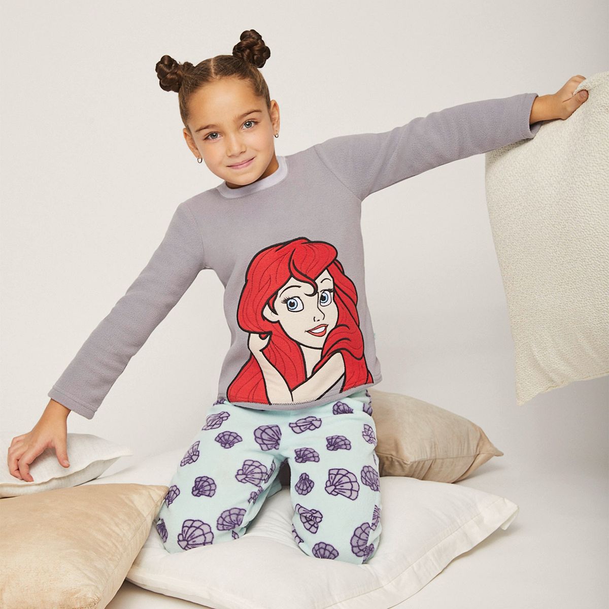 PRINCESAS - Princesas Pijama Niña Manga Larga Polar