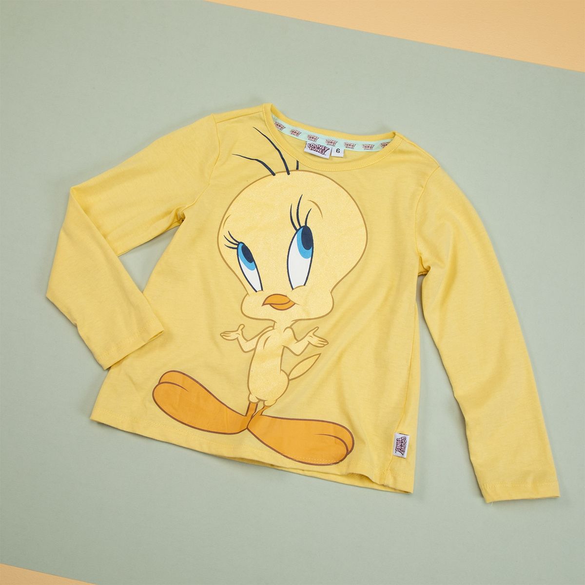 WARNER BROS - Looney Tunes Polera Niña Manga Larga Algodón