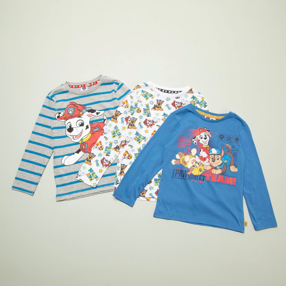 PAW PATROL - Pack 3 Poleras Manga Larga Algodón Niño Paw Patrol
