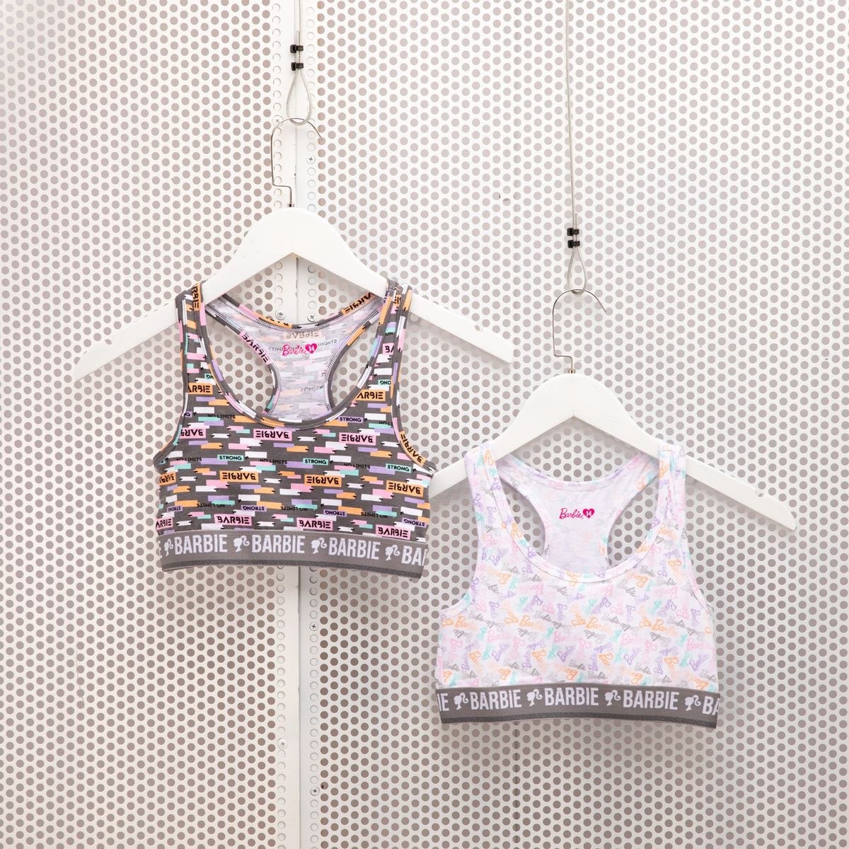 BARBIE - Sostén Deportivo Niña Pack De 2 Unidades Barbie