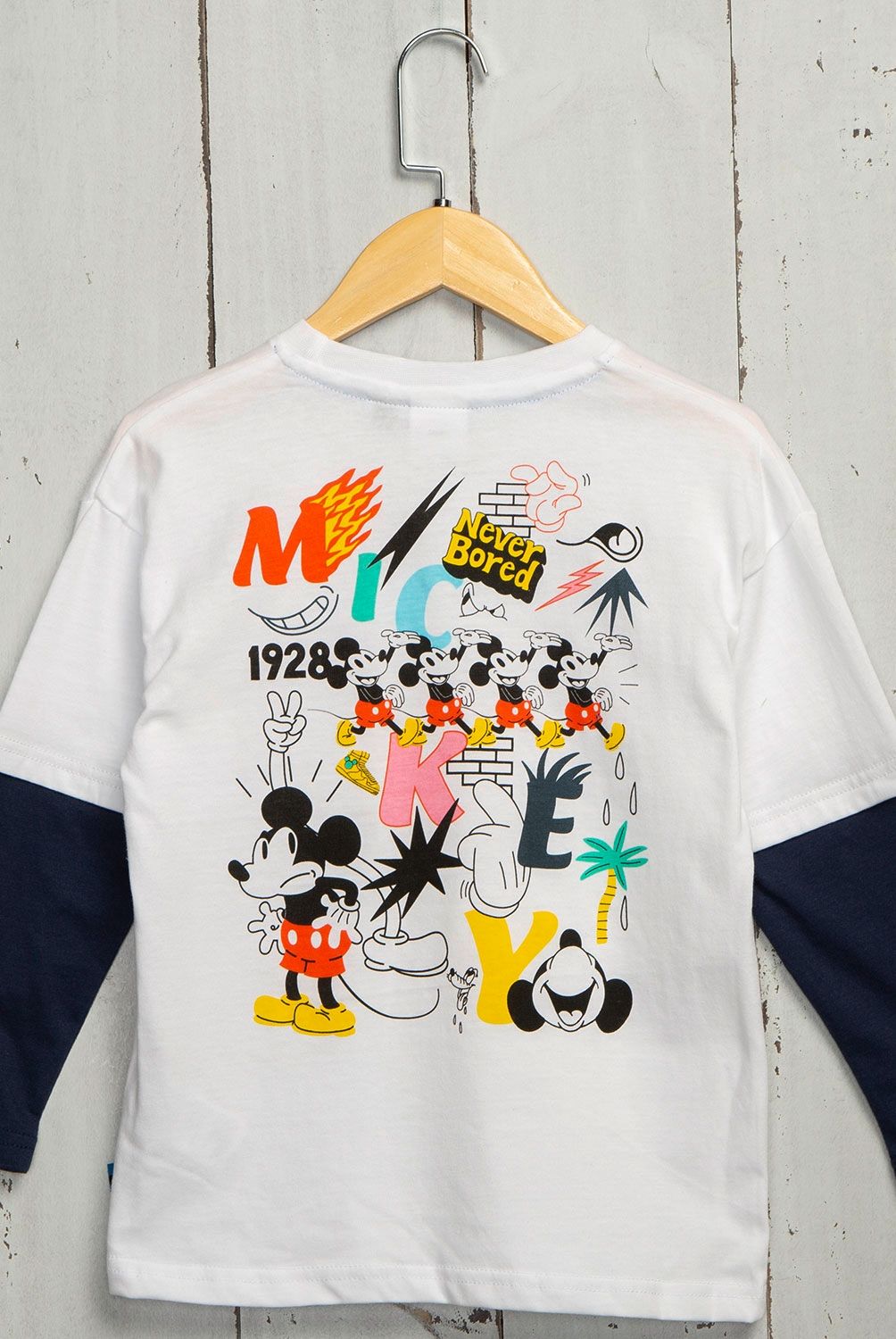 STD CHARACTERS - Std Characters Polera Niño Manga Larga Algodón Mickey