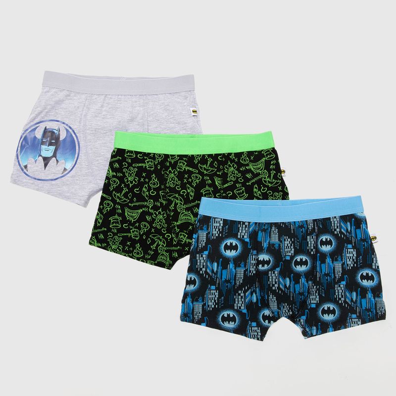 DC ORIGINALS - Boxer Niño Pack De 3 Unidades Algodón Batman Dc Originals