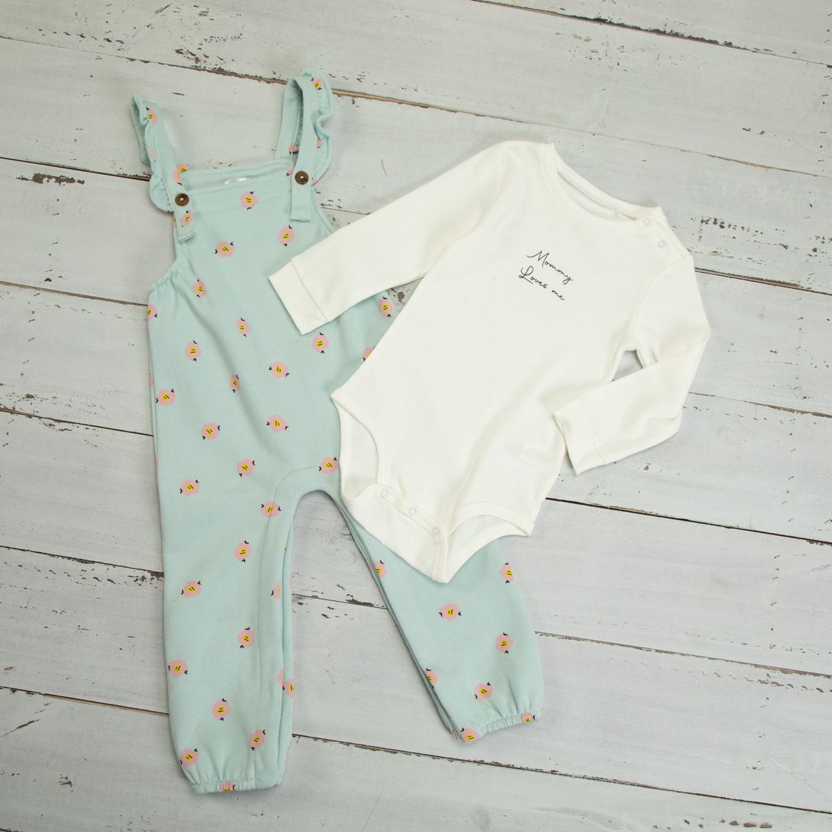 YAMP - Conjunto Jardinera Más Body  Bebé Niña 2 Piezas Algodón Yamp