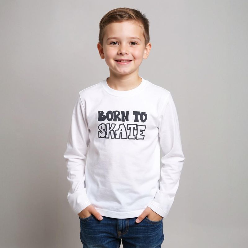 YAMP - Polera Niño Manga Larga Estámpala tú mismo Yamp
