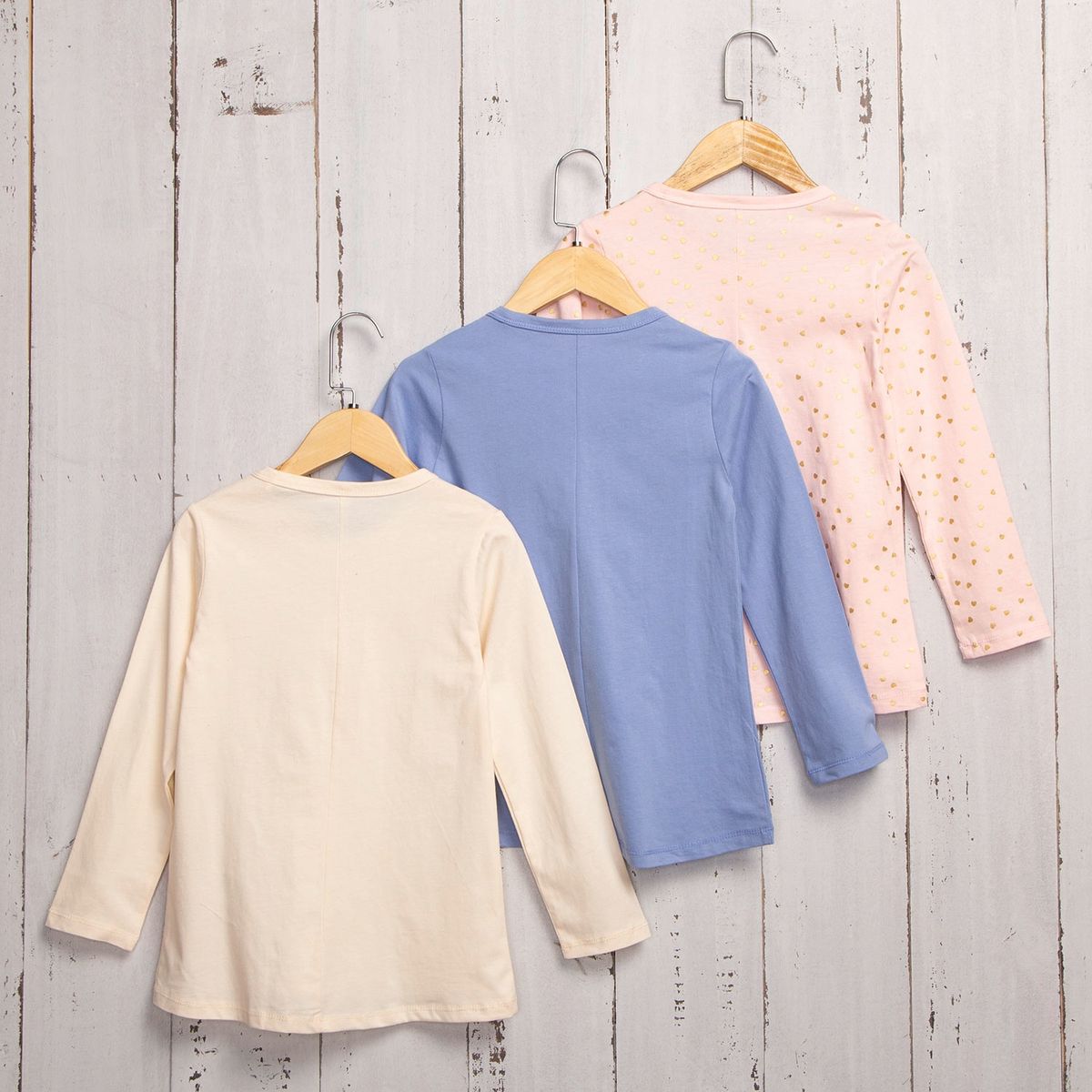 YAMP - Yamp  Polera Niña Manga Larga Pack de  3 Unidades  Algodón