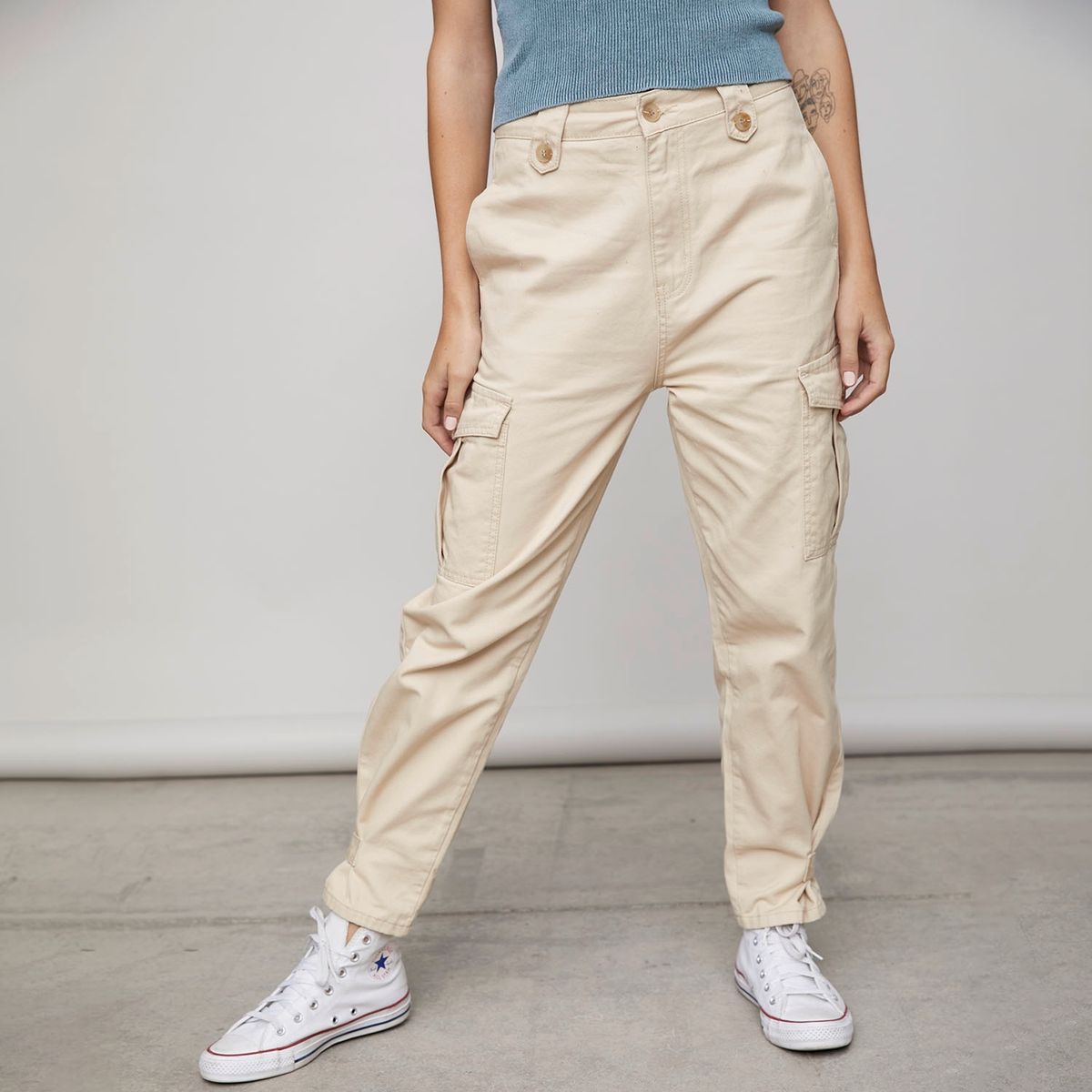 AMERICANINO - Americanino Pantalón Cargo Tiro Alto Algodón Mujer