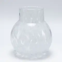 ROBERTA ALLEN - Florero Circular de Vidrio Blanco 16x19 cm