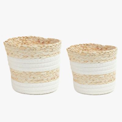 Imagen 2 del producto Set de 2 Canastos Yute/Textil Redondos